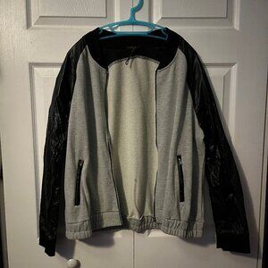 Poetic Justice Size 2X Gray & Black Semi-Pleather Jacket